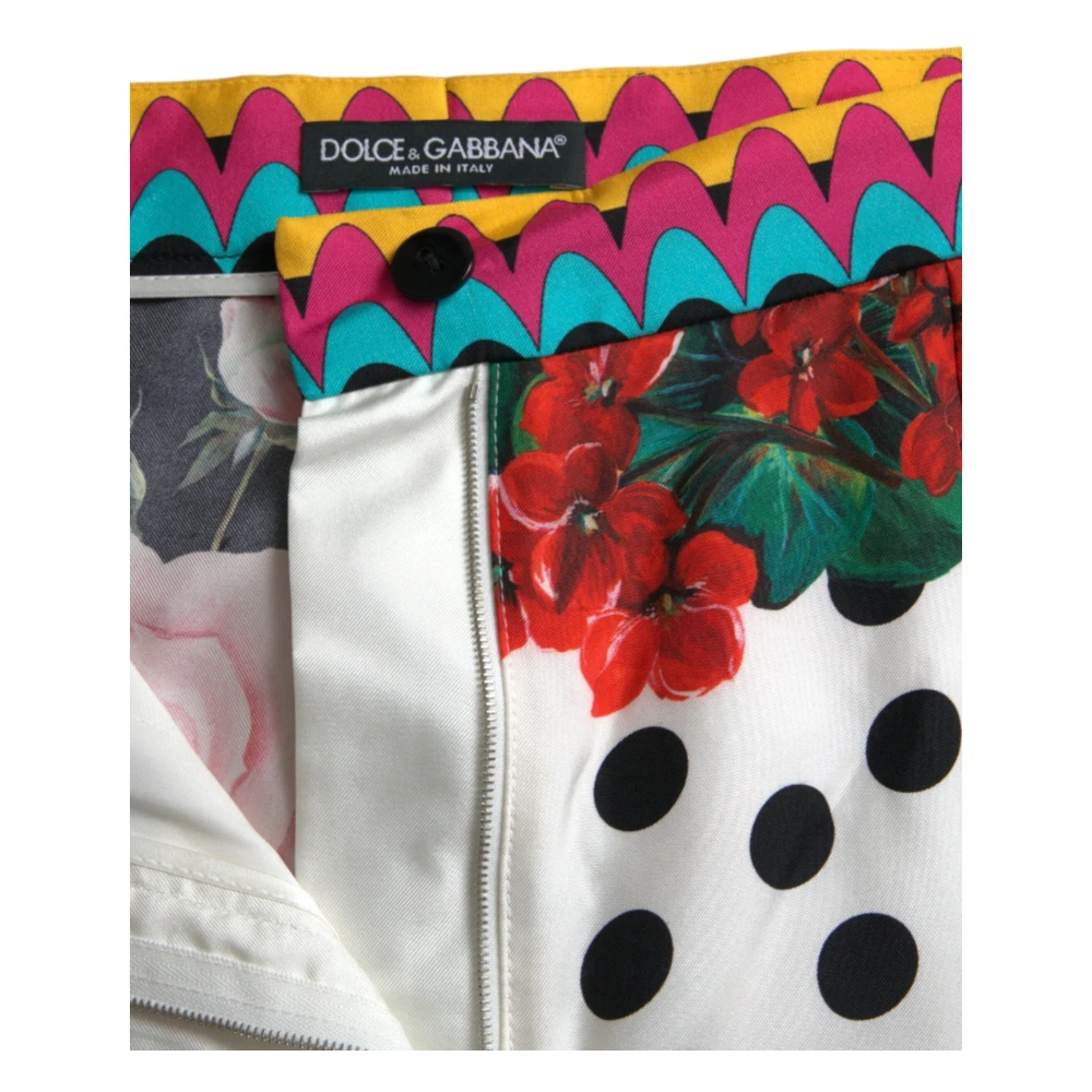 Dolce & Gabbana Zijden Multicolor Hotpants met Hoge Taille Multicolor Dames