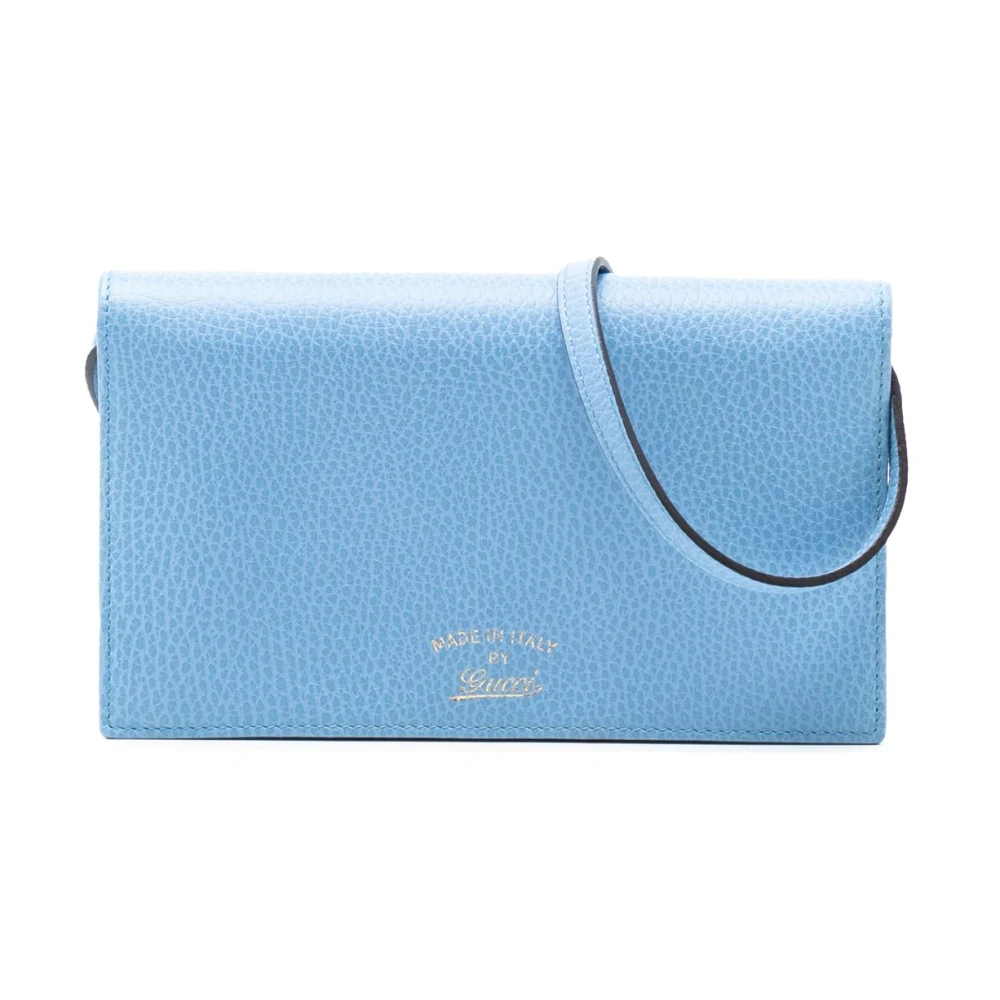 Gucci Vintage Women's Blue Pre-Owned Textured Leather Wallet