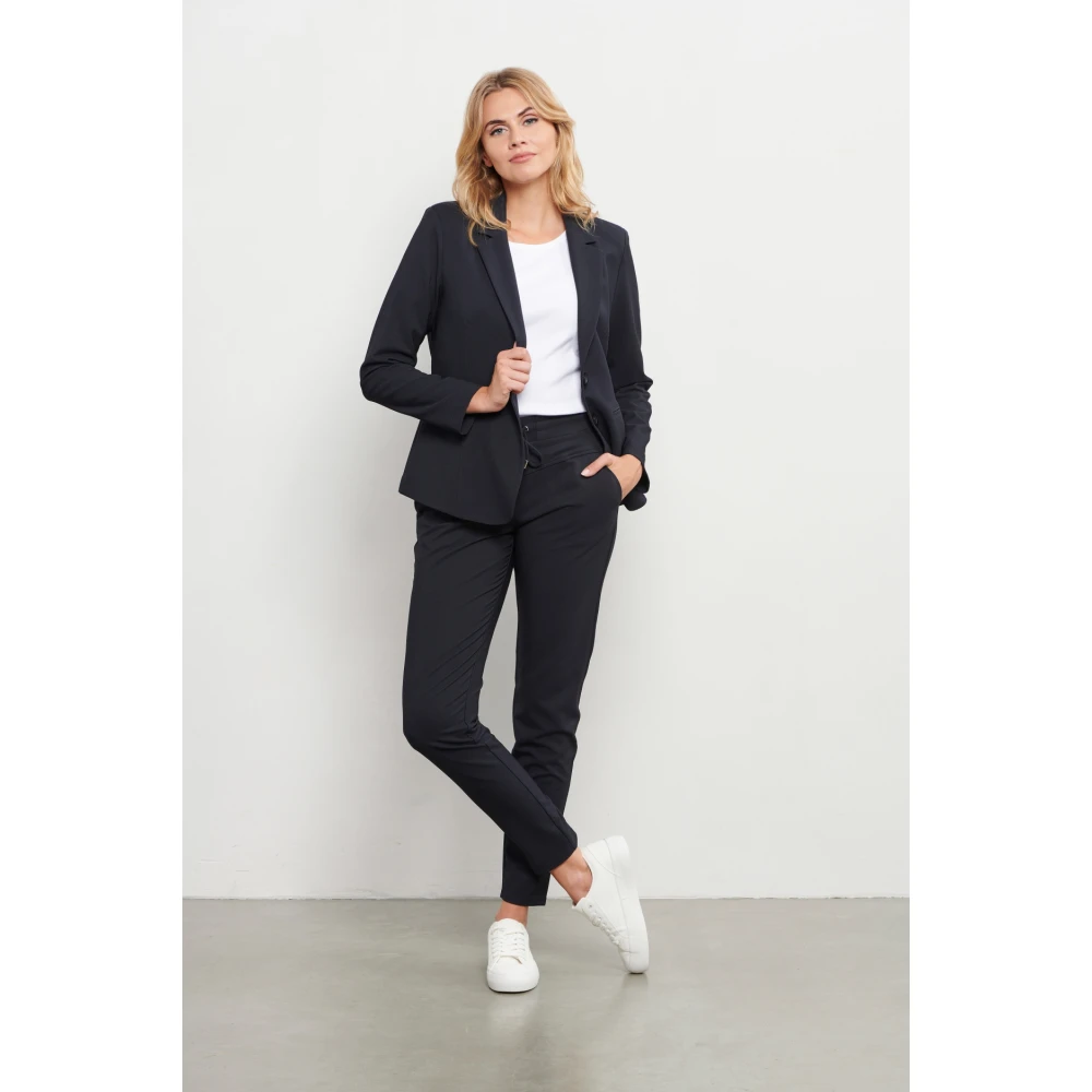 &Co Woman Smalle pasvorm herenbroek Black Dames