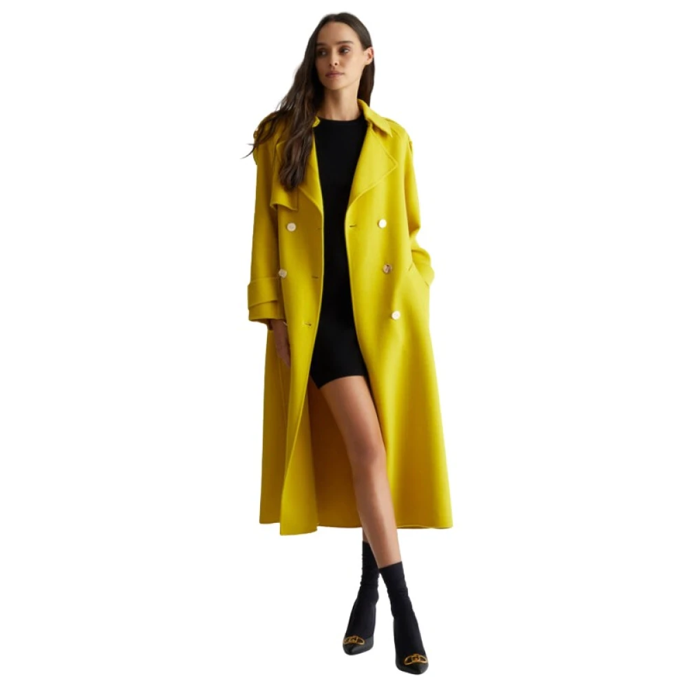 Liu Jo Wollen Blend Trenchcoat Yellow Dames