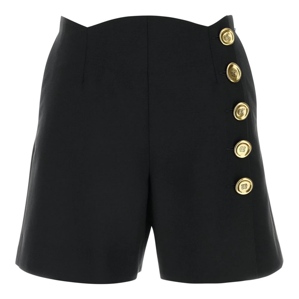 Givenchy Women's Black Short Shorts, M, Elegant Wool Mohair Shorts With 4G Logo