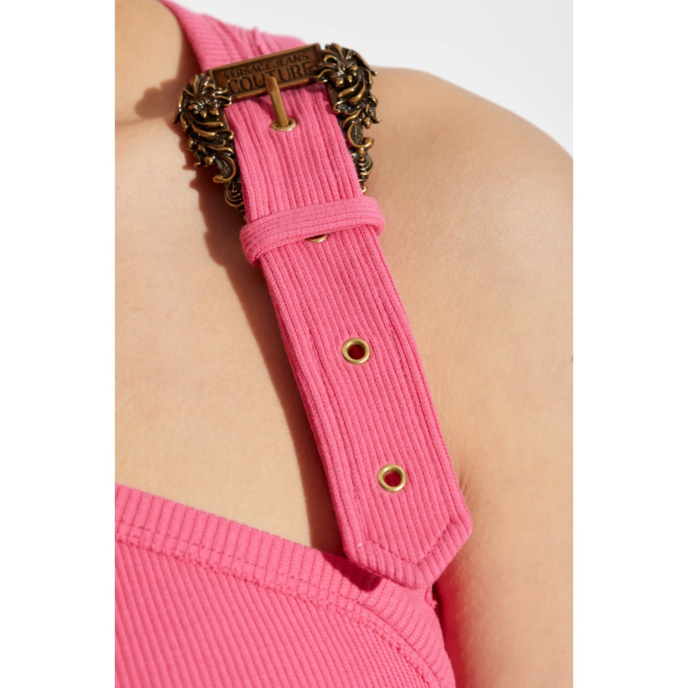 Versace Jeans Couture Geribbelde top Pink Dames