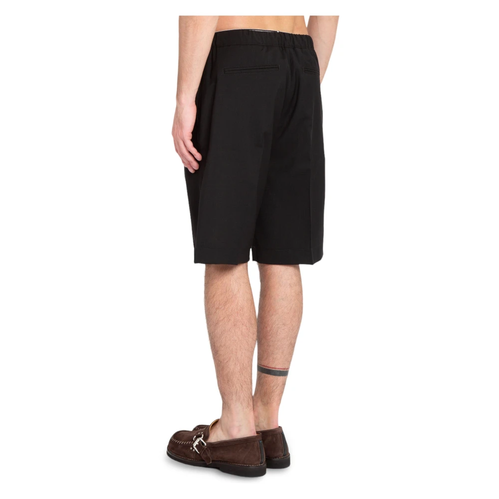 Costumein Fijne Wollen Shorts in Jean Stijl Black Heren