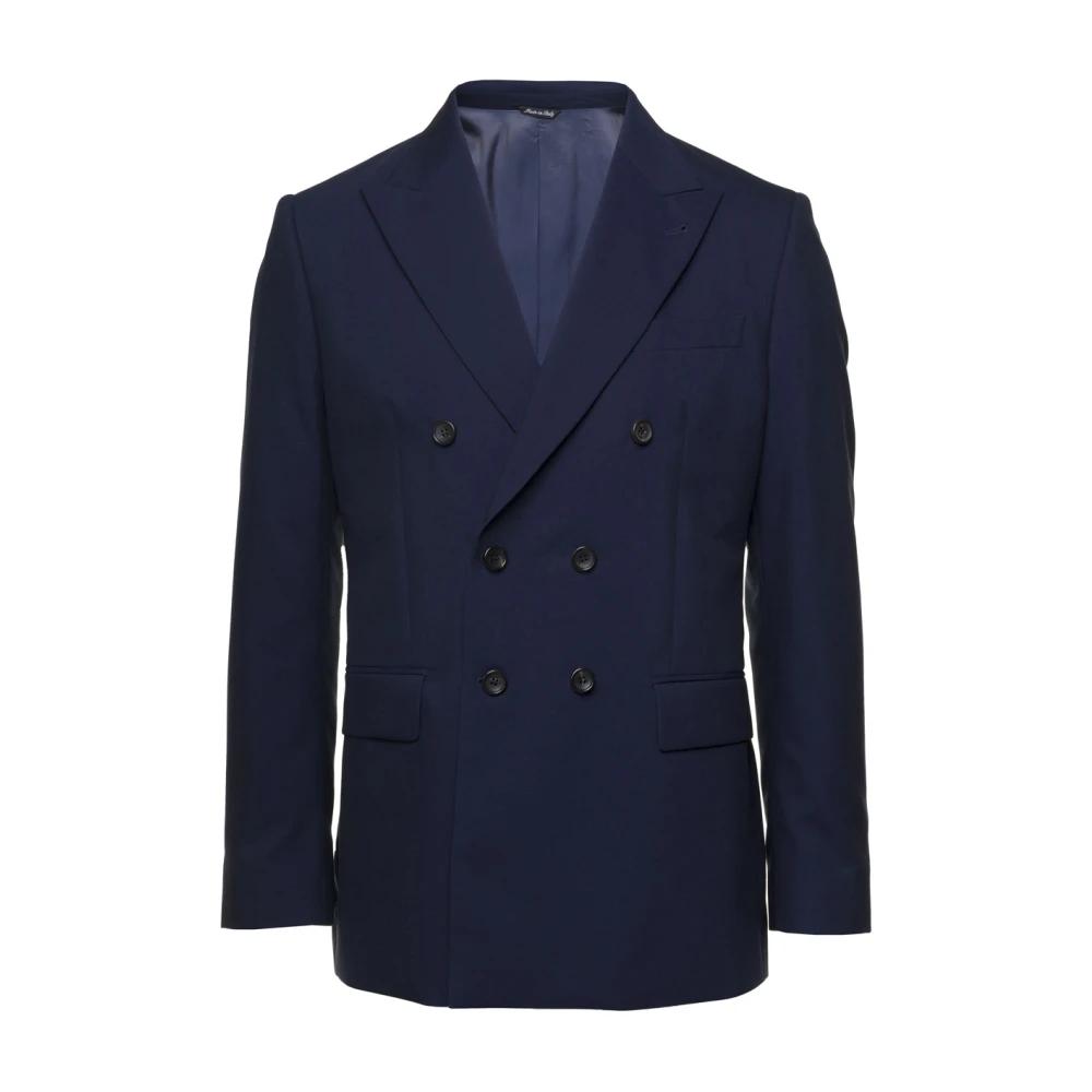 Reveres 1949 Dubbelborst Jas 6 Knopen Blue Heren