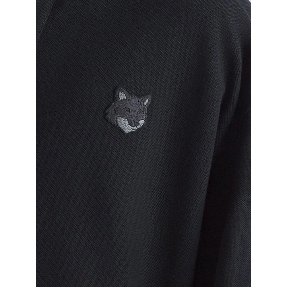 Maison Kitsuné Katoenen Fox Polo Shirt Black Heren