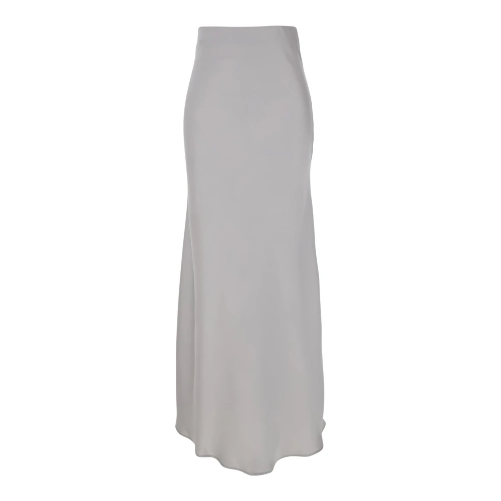 Plain Units Grijze Satijnen Lange Rok met Ruche Gray Dames