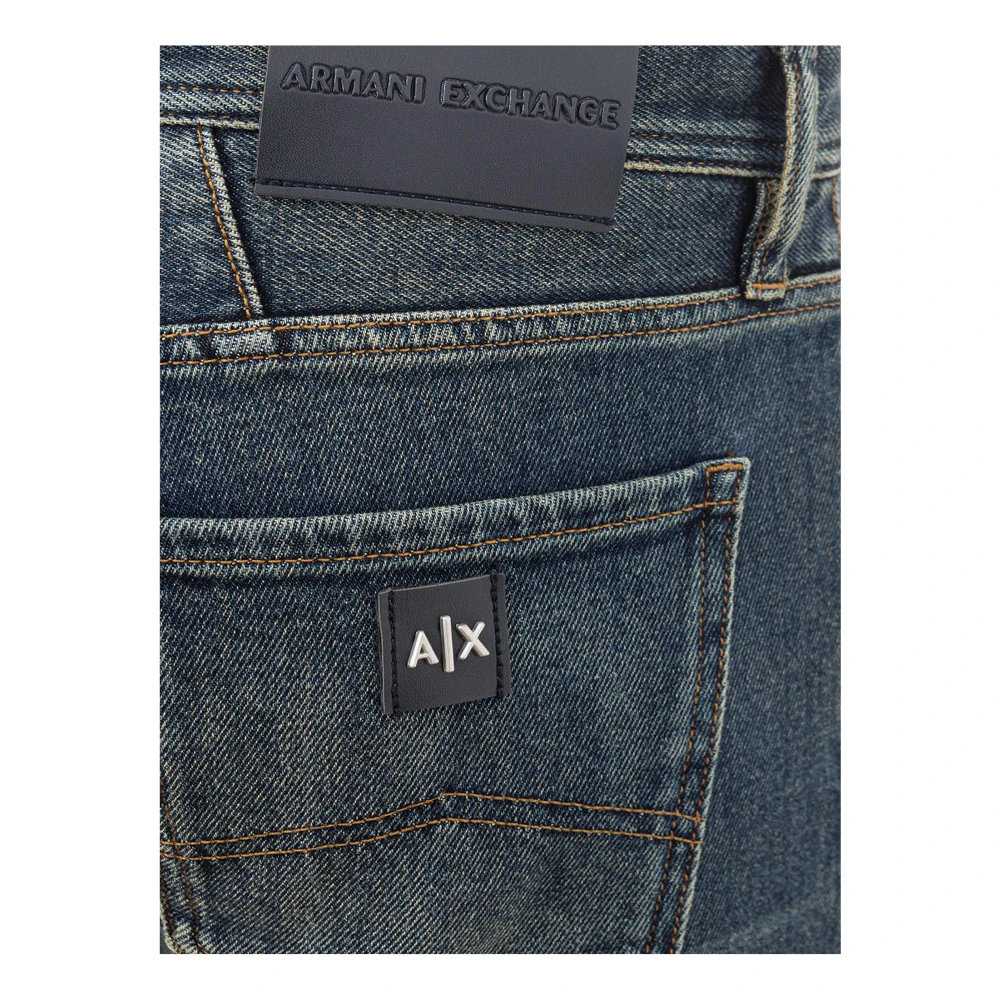 Armani Exchange Stretch Cotton Five Pocket Trousers Gray Heren