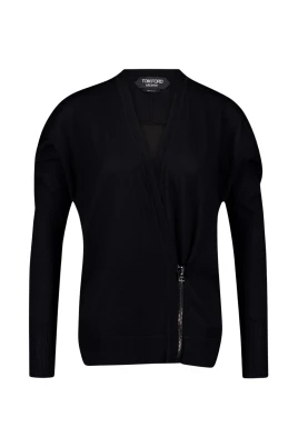 Svart Cashmere Wrap Kofta
