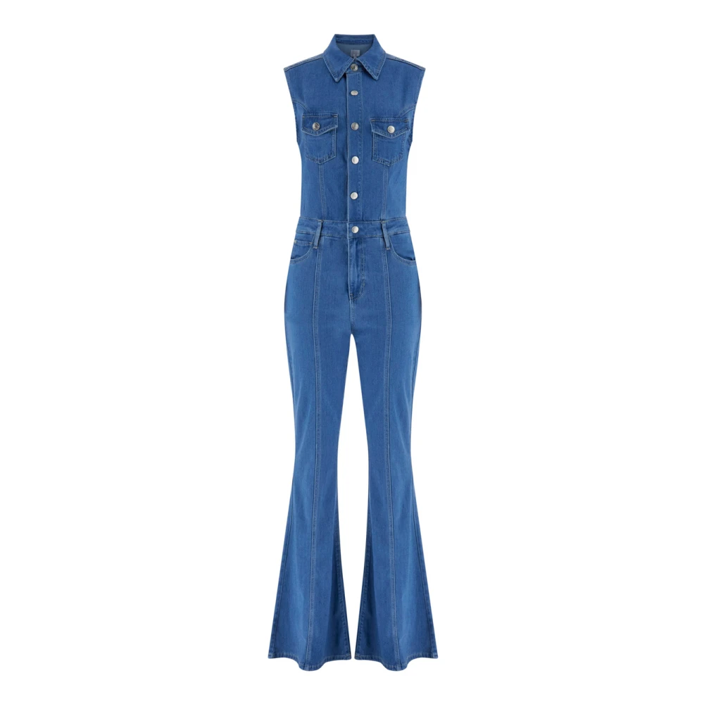 Guess Women's Blue Harlo Flare Denim Jumpsuit - Jumpsuits - Xs - Jumpsuits & Playsuits