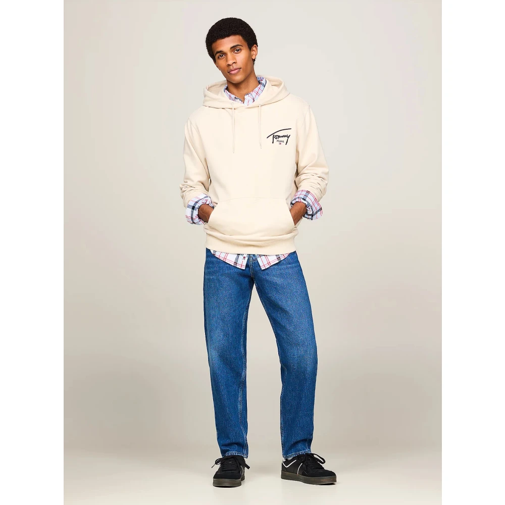 Tommy Jeans Grafische Sweat Hoodie Beige Heren