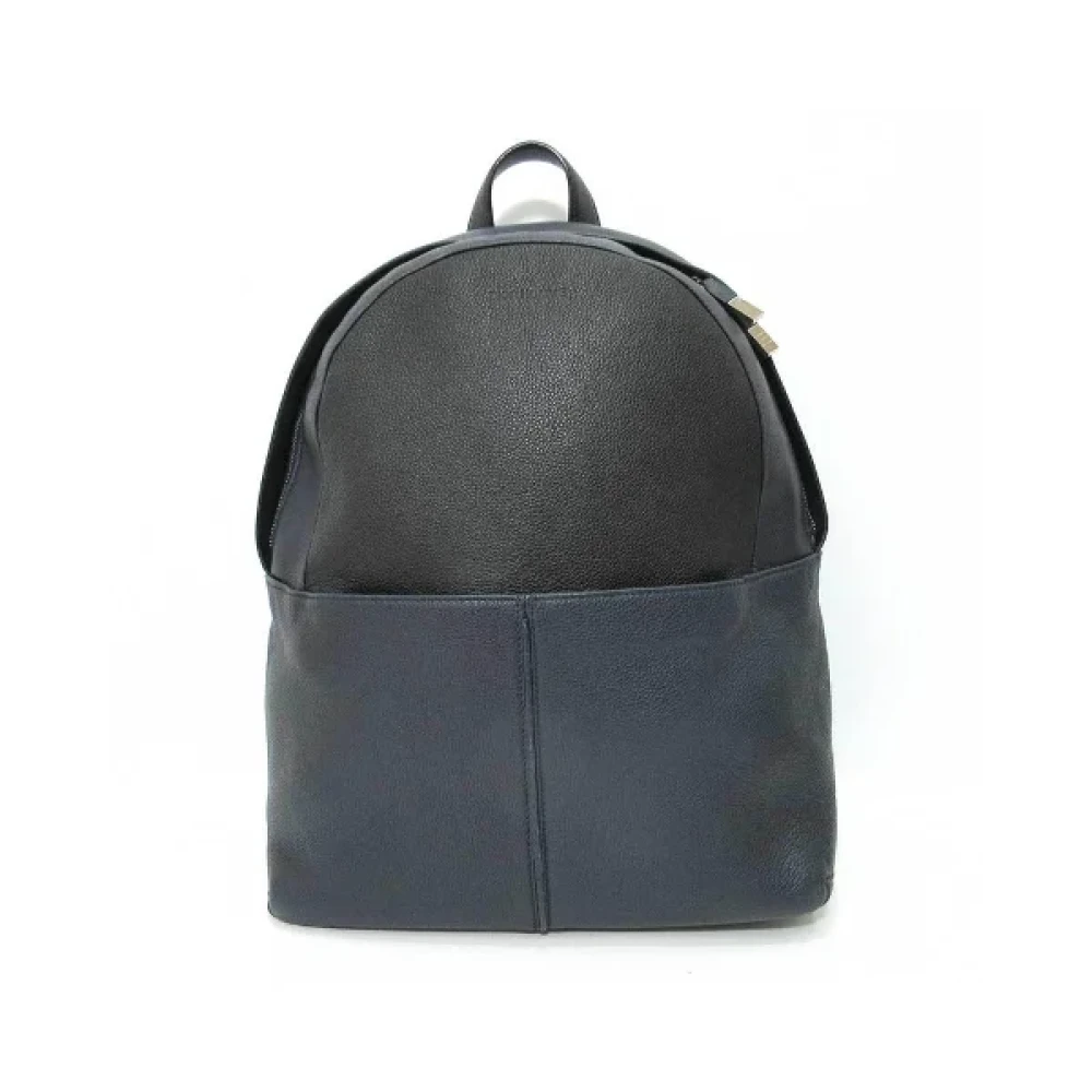 Dior Vintage Pre-owned Leather backpacks Blue Dames