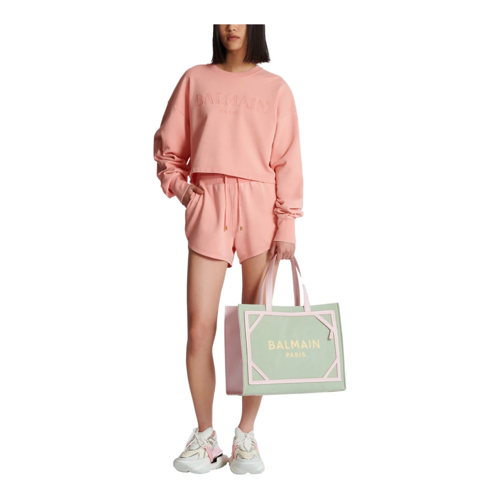 Balmain Sweatshirt met Vintage borduurwerk Pink Dames