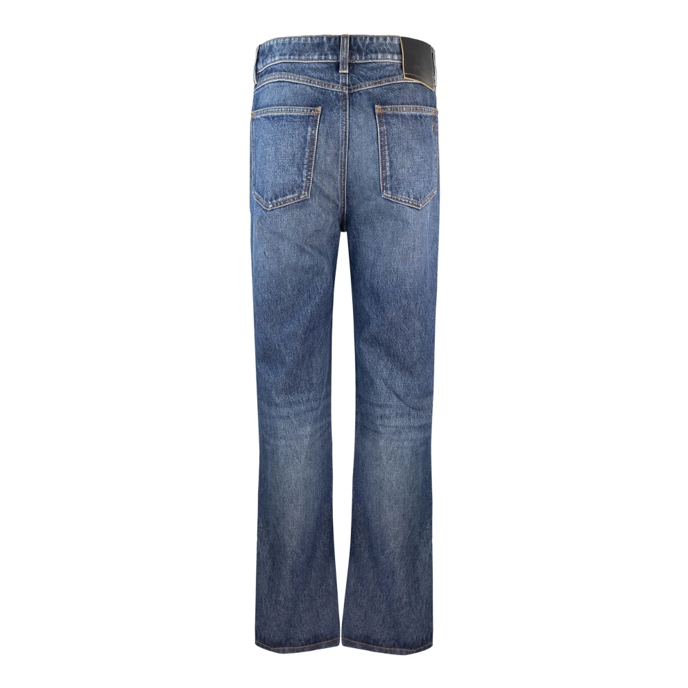 SPORTMAX Vintage donkere wassing rechte pijp jeans Blue Dames