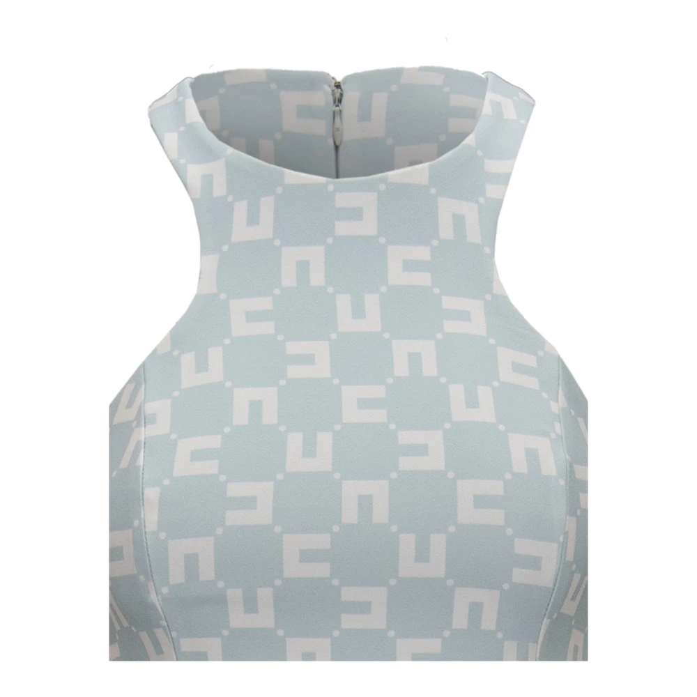 Elisabetta Franchi Chique Jumpsuit met rits en gouden accenten Blue Dames