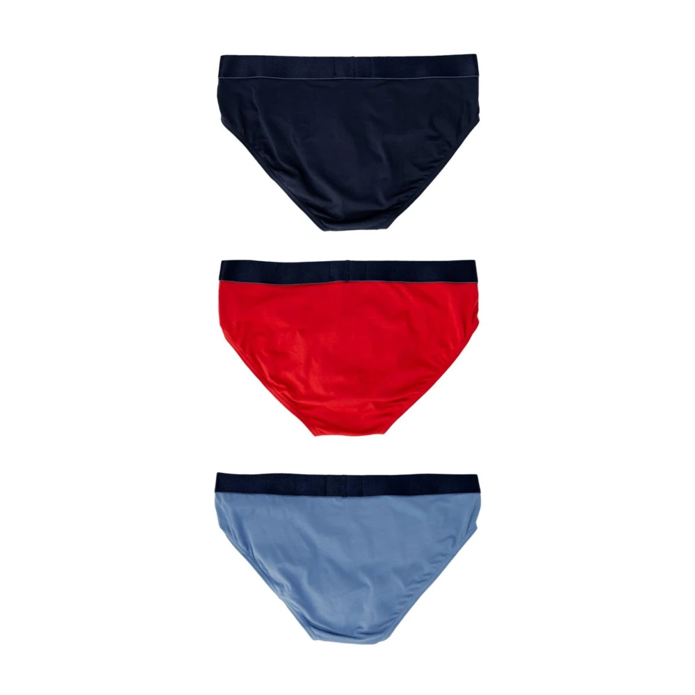 Emporio Armani Blauw Print Stretch Katoenen Briefs Multicolor Heren