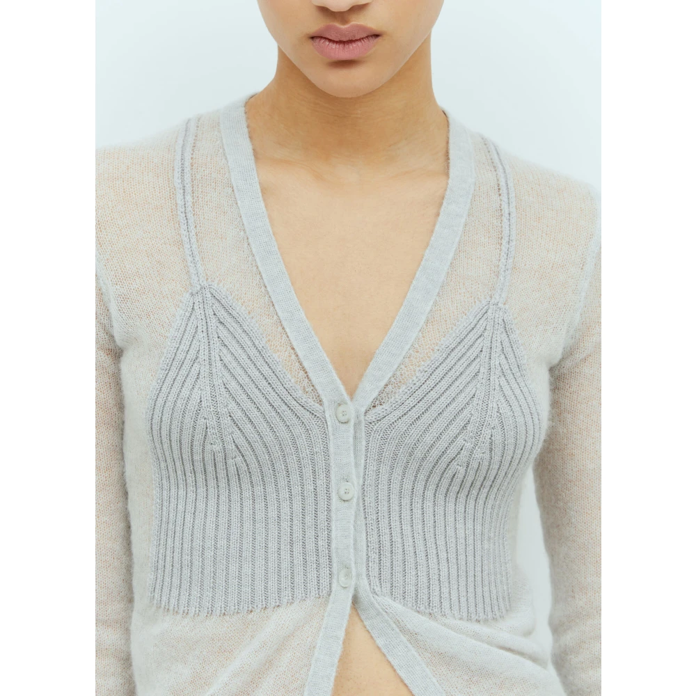 Diesel Lichtgewicht Gebreid Vest met Bralet Paneel Gray Dames