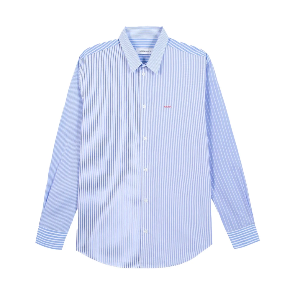 Maison Labiche Breteuil Liefde Shirt Geborduurde Stijl Blue Heren
