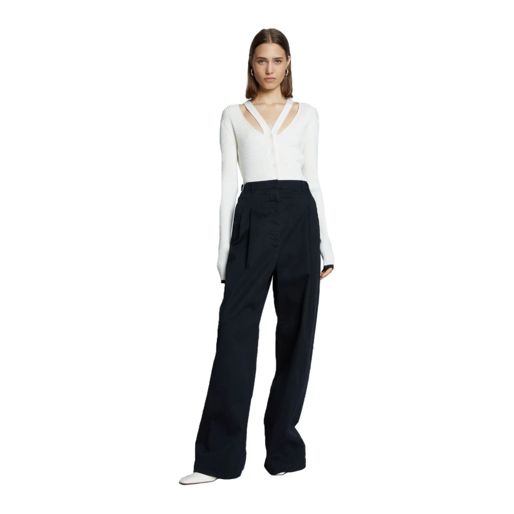 Proenza Schouler Stijlvolle V-Hals Crop Cardigan White Dames