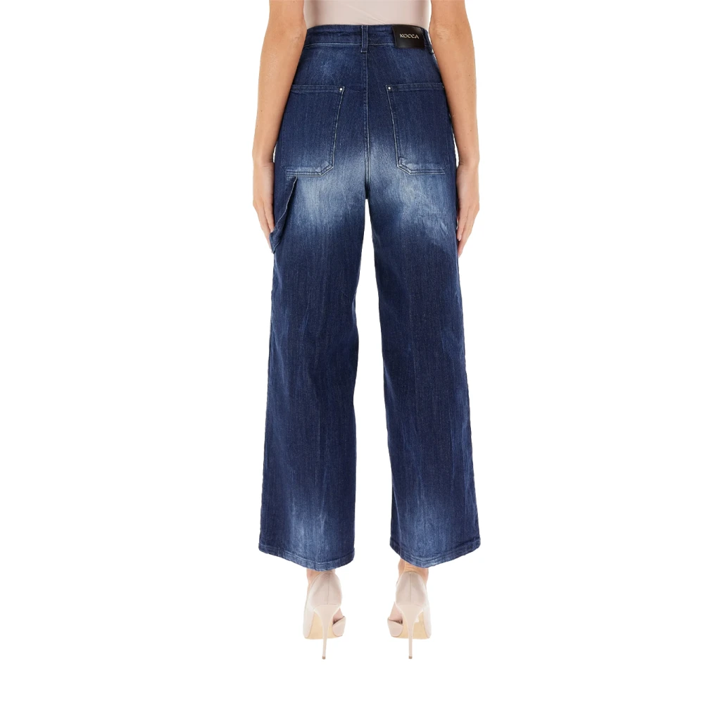 Kocca Wijde Pijp Katoenen Jeans met Rits Blue Dames
