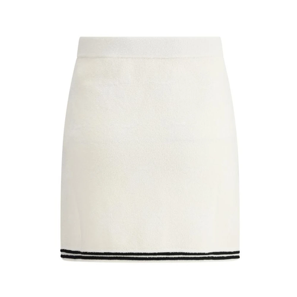 Self Portrait Elegante Jacquard Midi Rok White Dames