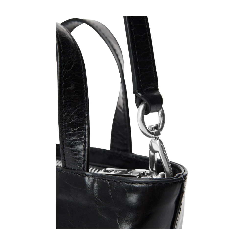 alexander wang Zwarte Leren Schoudertas Met Striksluiting Black Dames