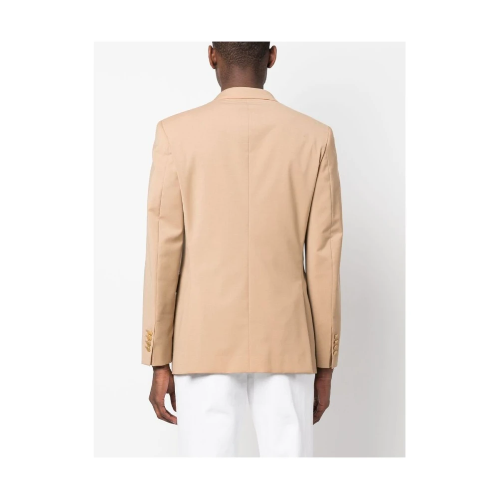 Reveres 1949 Beige Button-Up Blazer met Notched Lapels Beige Heren