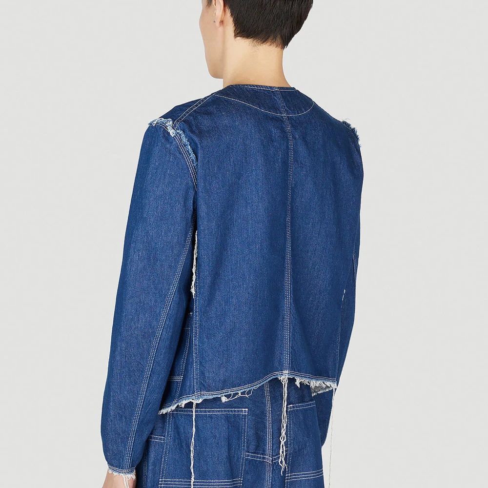 Sulvam Denimjack met tulpmouwen Blue Heren