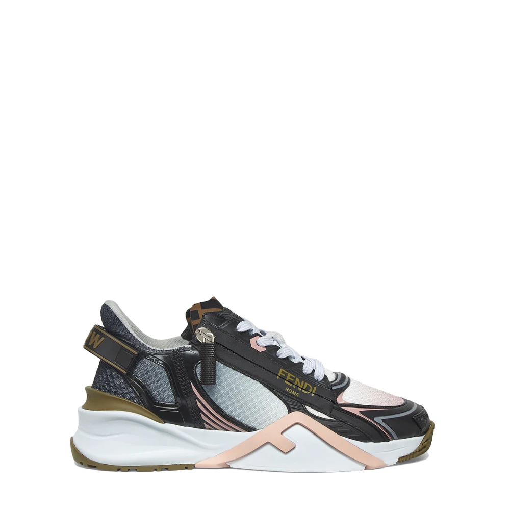 Fendi Women's Black Sneakers With Ff Pattern