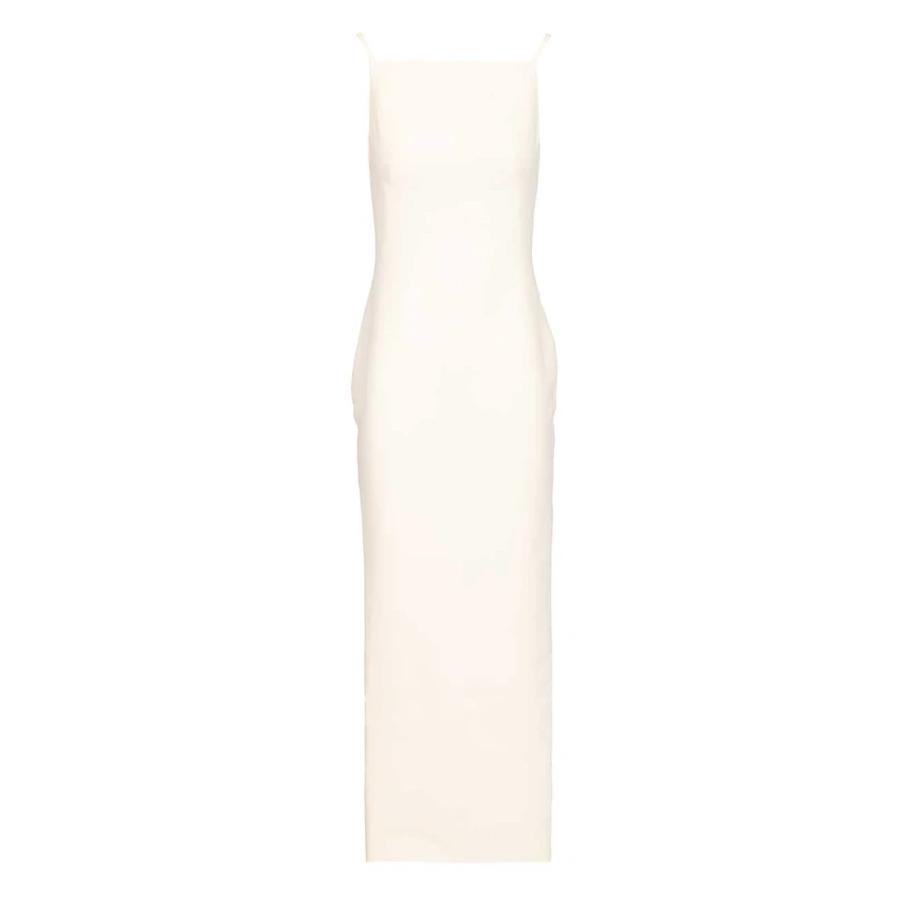 Givenchy Women's White Midi Dresses, S, Sliced Long Dress In Crepe Cady