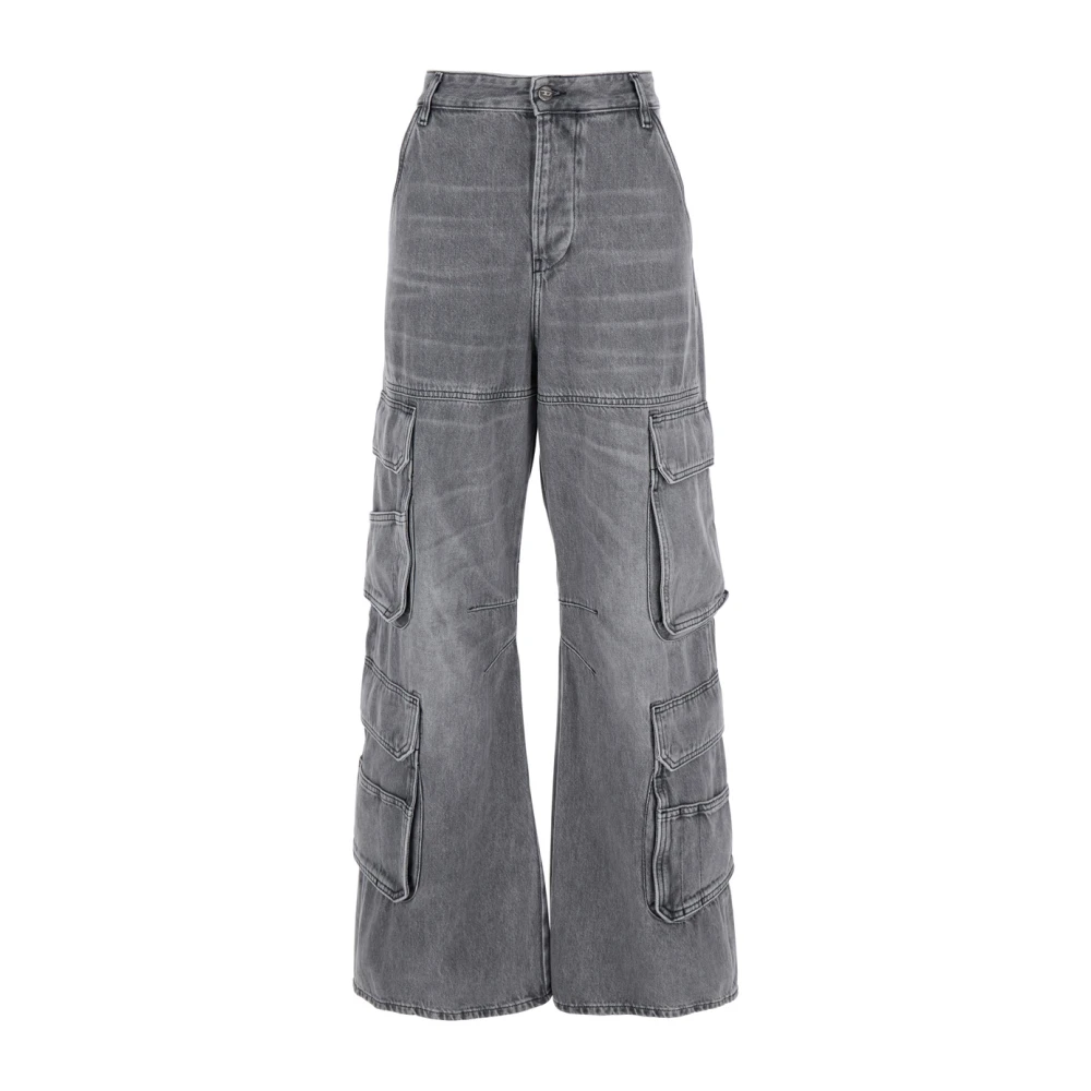 Diesel Grijze Cargo Jeans met Vervaagd Effect Gray Dames