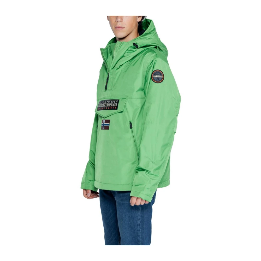 Napapijri Klassieke Groene Polyesterjas Herfst Winter Collectie Green Heren