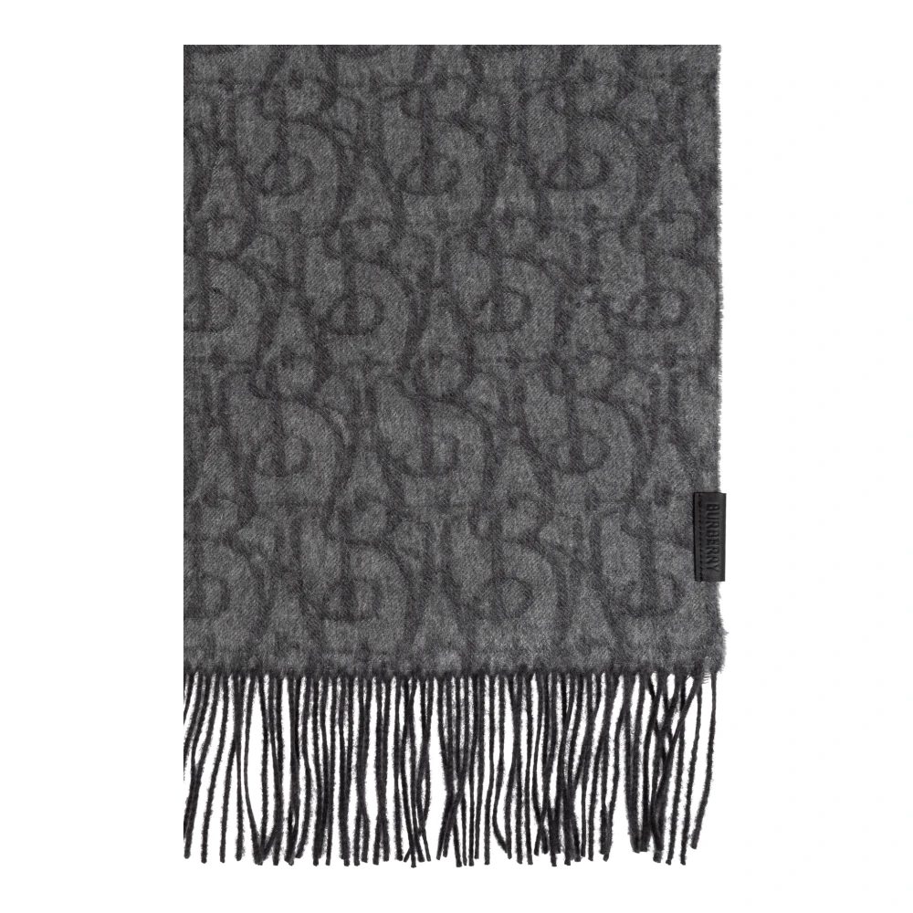 Burberry Kasjmier sjaal met franjes Gray Unisex