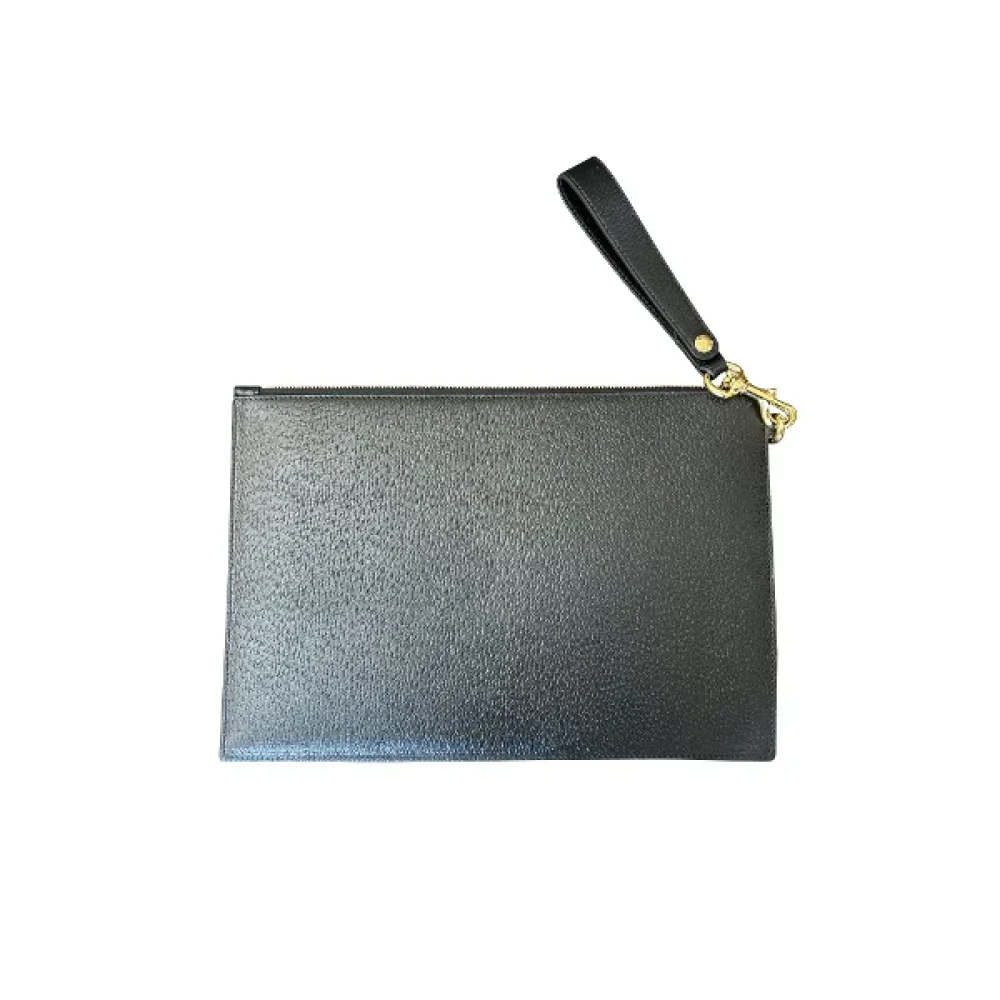 Gucci Vintage Pre-owned Leather clutches Black Dames