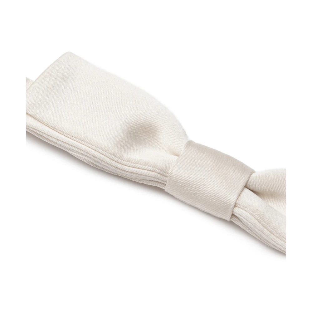 Dolce & Gabbana Ivoor Zijden Papillon Strik White Heren