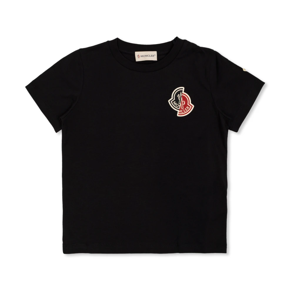 Moncler Logo T-Shirt - Unisex - Kids Short Sleeve T-Shirts - Blue - 6 Y - Kids