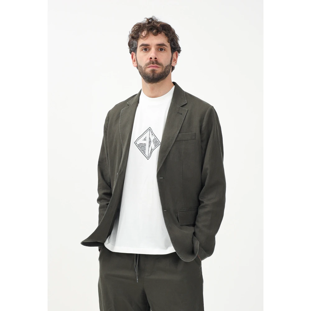 Armani Exchange Olijfgroene Casual Jas Green Heren