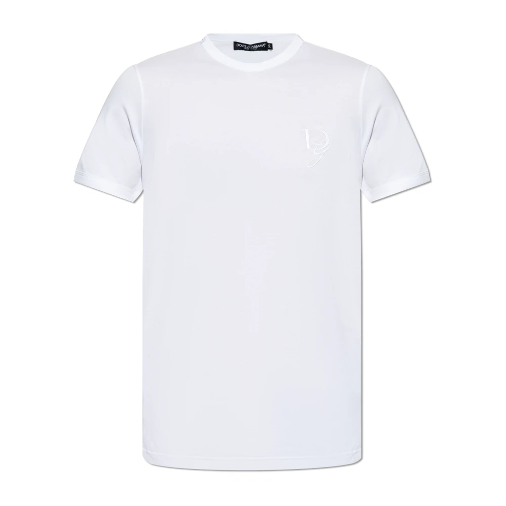 Dolce & Gabbana Men's White T-Shirts, M, T-Shirt With Logo