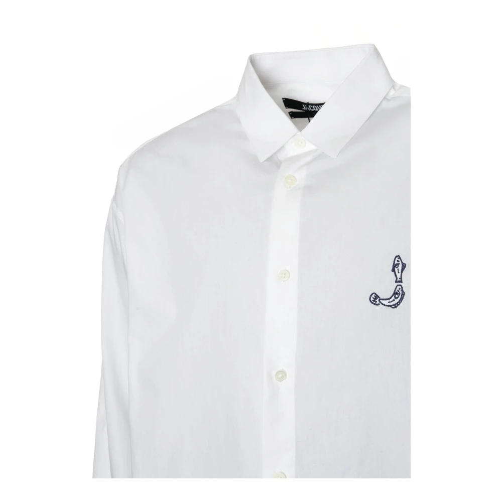 Jacquemus Simon Shirt Lange Mouw Visser Logo White Heren