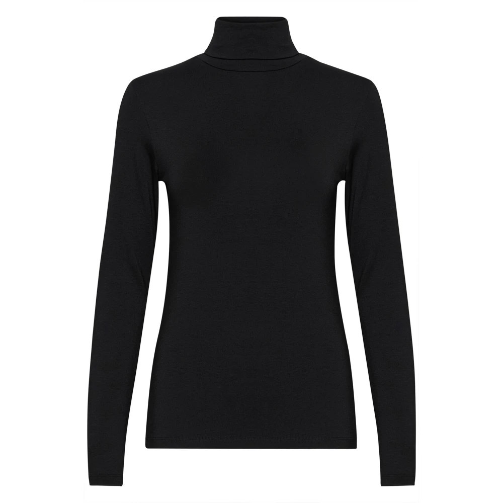 My Essential Wardrobe Zwarte Rolhals Blouse Zachte Kwaliteit Black Dames