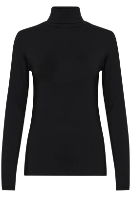 Svart Rollneck Blus
