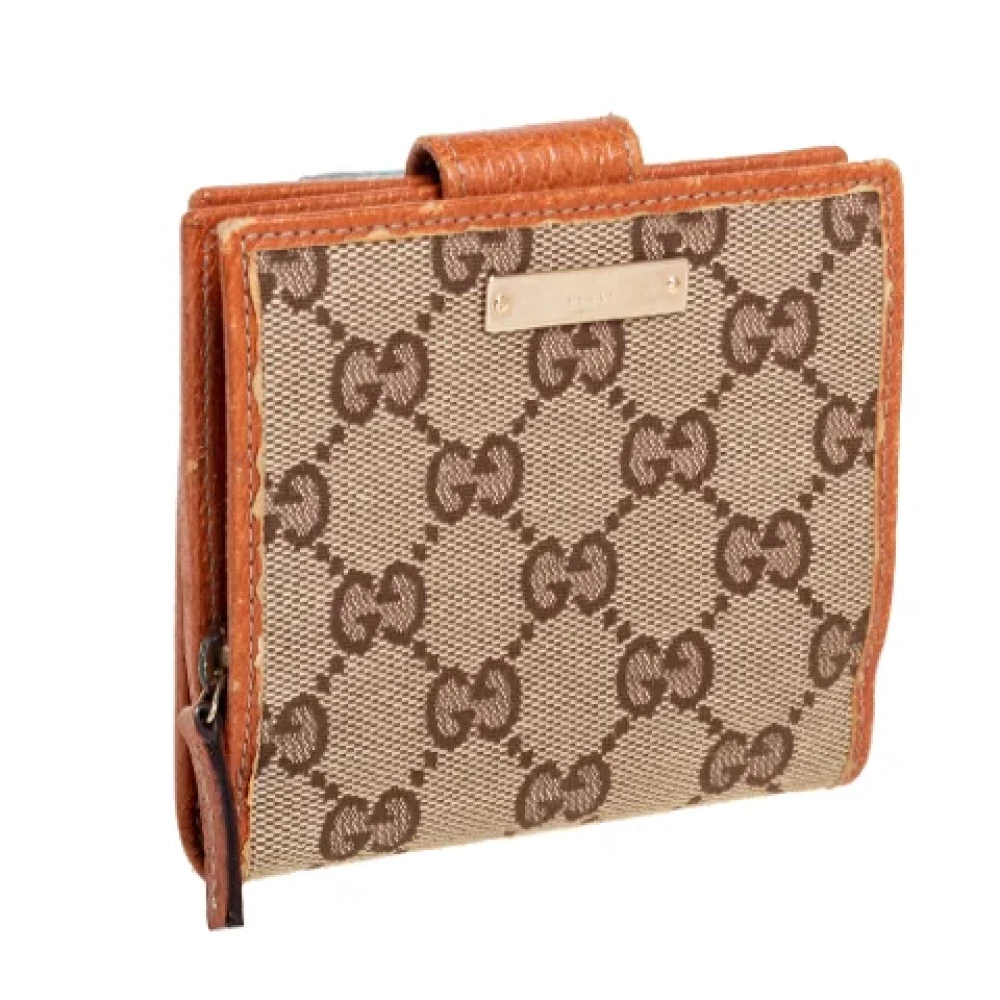 Gucci Vintage Pre-owned Canvas wallets Beige Dames