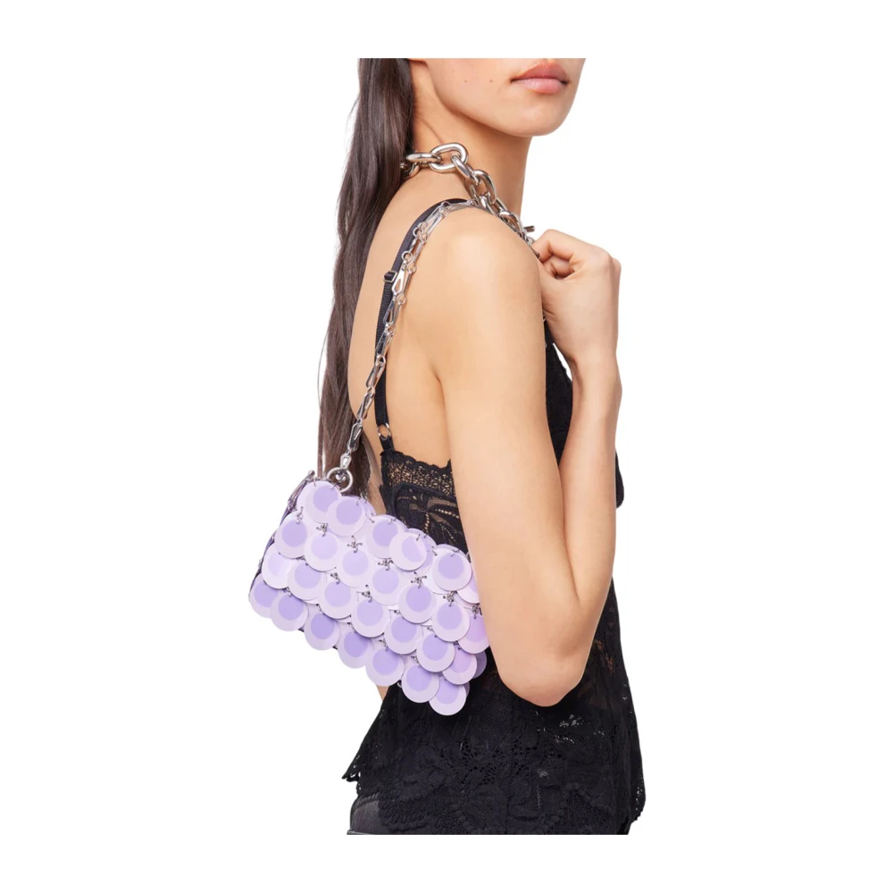 Paco Rabanne Paarse Schoudertas met Elegant Design Purple Dames