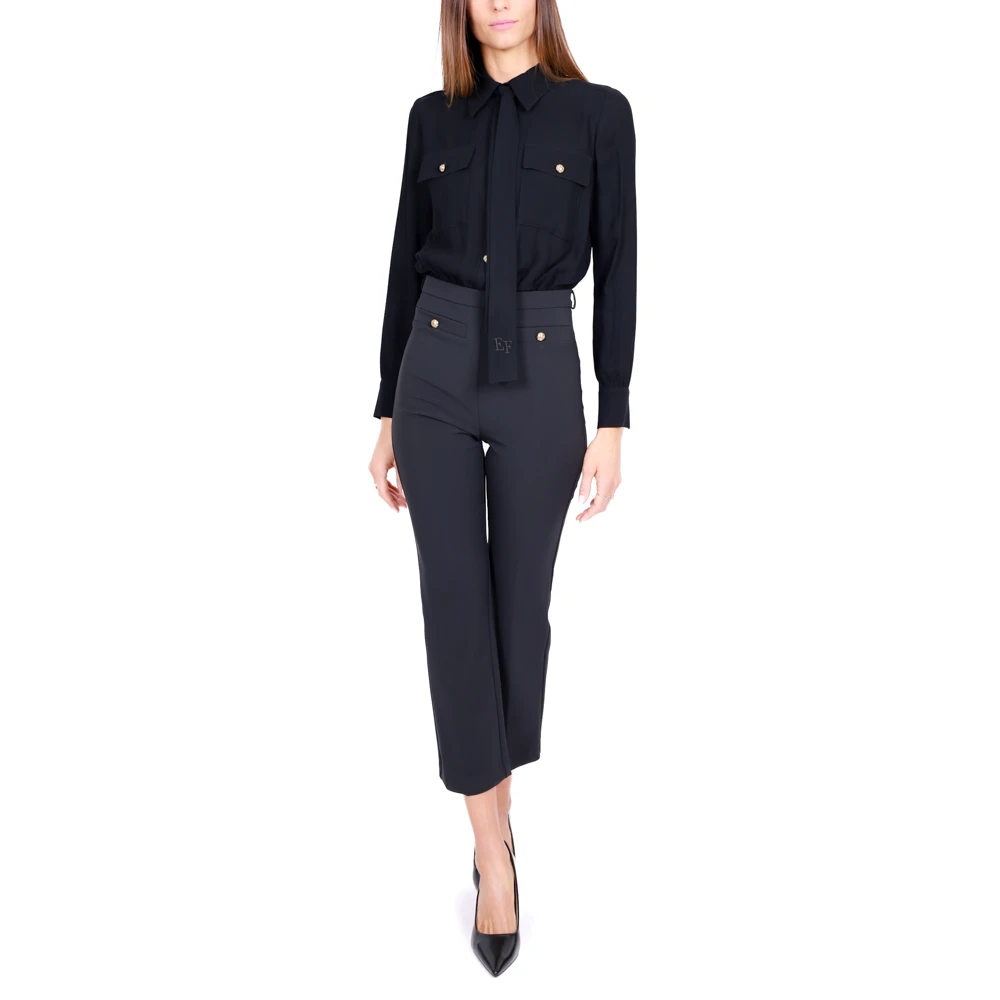 Elisabetta Franchi Elegante jumpsuit met zwarte blouse Black Dames