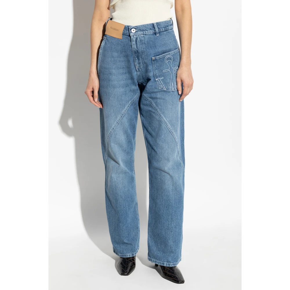 JW Anderson Jeans met logo Blue Dames