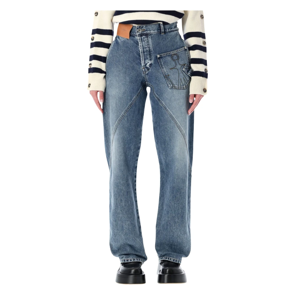 Jw Anderson Women's Blue Twisted Workwear Jeans