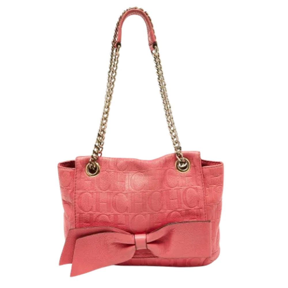 Carolina Herrera Pre-owned Leather shoulder-bags Pink Dames