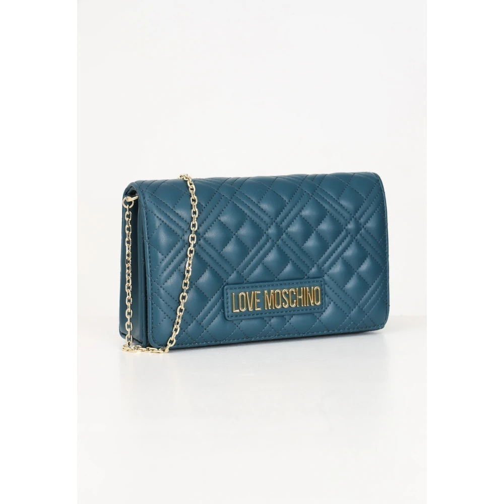 Love Moschino Gewatteerde Smaragdgroene Clutch Tas Green Dames