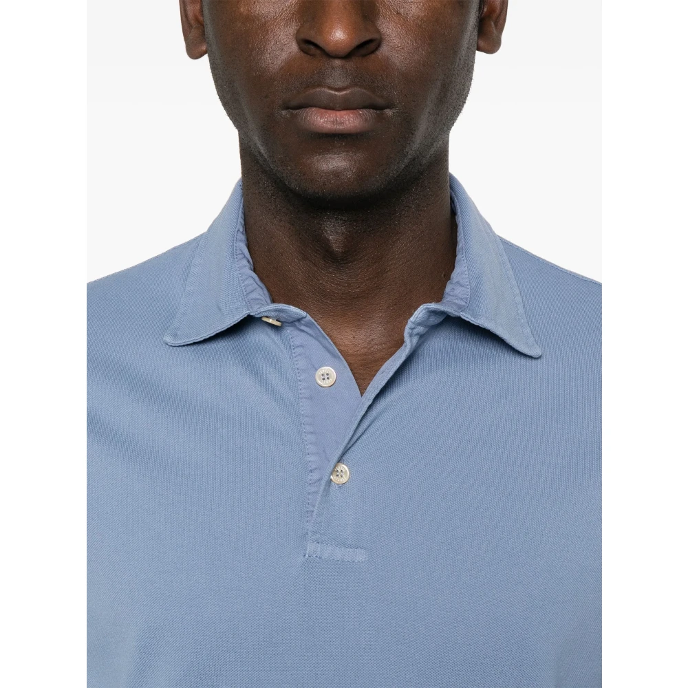 Fedeli Klassieke Katoenen Poloshirt Blue Heren