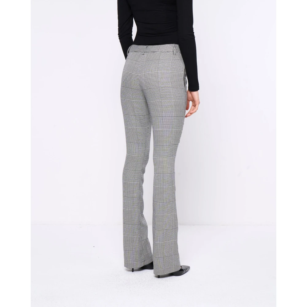 Silvian Heach Geruite flare broek met lage taille Gray Dames