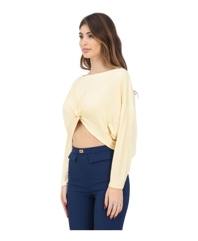 top-jaune-en-crepe-jersey-a-manches-longues